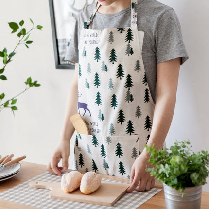 Nordic Style Cotton Linen Printing Apron