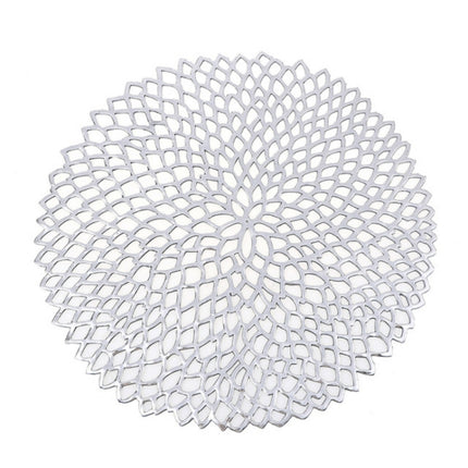 Table Bowl Mats Home Decor Placemat For Dining Table PVC Plastic Hollow Insulation Round Baroque Mediterranean Coaster Pads