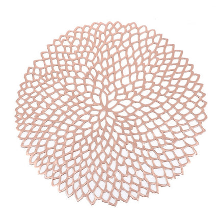 Table Bowl Mats Home Decor Placemat For Dining Table PVC Plastic Hollow Insulation Round Baroque Mediterranean Coaster Pads