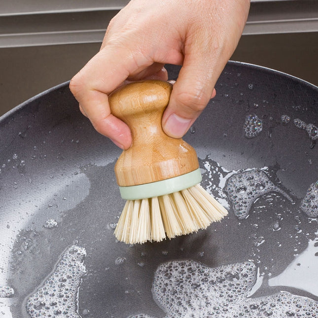 Multifunctional Tool Kitchen Cleaning Brush Wooden Handle Dish Scrubber Pot Pan Dishwasher