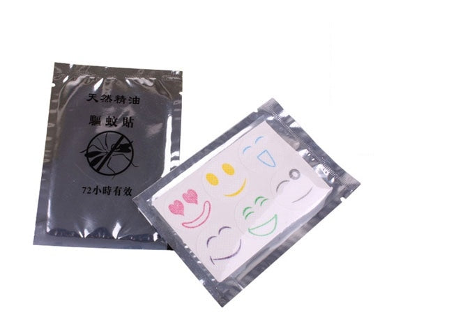 10pcs Mosquito Stickers DIY Mosquito Repellent Stickers Patches Cartoon Smiling Face Drive Repeller (Color Random Delivery)
