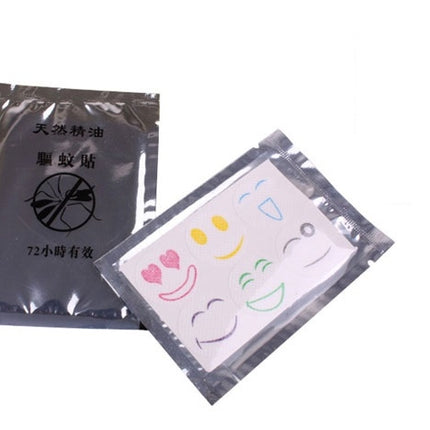 10pcs Mosquito Stickers DIY Mosquito Repellent Stickers Patches Cartoon Smiling Face Drive Repeller (Color Random Delivery)