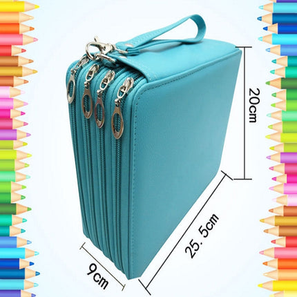 PU Leather School Pencil Case 184 Holes Large Capacity Colored Pencil Bag Box Multi-functional Pencilcase Art Supplies Gift