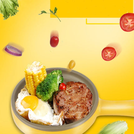 Multifunction Mini  Non-Stick Frying Pan Boiler Steamer Cooker Poached Eggpot, Yellow single frying pan + wooden shovel, Pink single frying pan + wooden shovel, Blue single frying pan + wooden shovel, Yellow single layer package + wooden shovel��������...