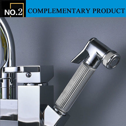 Kitchen Faucet Mixer Tap Single Handle Two Swivel Spouts Hot Cold Water Tap Pull Out Flushing Spray Tap