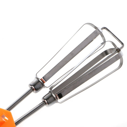 Double Rotation Hand Whisk Egg Beater Stainless Steel Kitchen Blender, Random Color Delivery