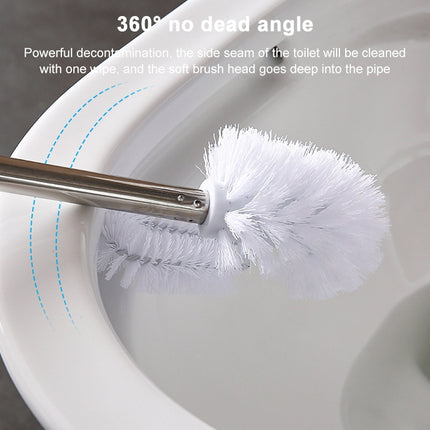 Stainless Steel Long Handle Toilet Brush Toilet Cleaning Brush, Triangle Shape Base, Diamond Shape Base
