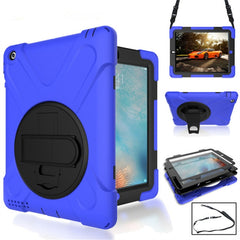 360 Degree Rotation Silicone Protective Cover with Holder and Hand Strap and Long Strap, for iPad 9.7 (2017) & (2018), for iPad Pro 9.7, for iPad 6 / iPad Air 2, for iPad 5 / iPad Air, for iPad 2 / 3 / 4, for iPad mini 1 / 2 / 3, for iPad mini 4�������...