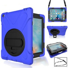 360 Degree Rotation Silicone Protective Cover with Holder and Hand Strap and Long Strap, for iPad 9.7 (2017) & (2018), for iPad Pro 9.7, for iPad 6 / iPad Air 2, for iPad 5 / iPad Air, for iPad 2 / 3 / 4, for iPad mini 1 / 2 / 3, for iPad mini 4�������...