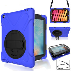360 Degree Rotation Silicone Protective Cover with Holder and Hand Strap and Long Strap, for iPad 9.7 (2017) & (2018), for iPad Pro 9.7, for iPad 6 / iPad Air 2, for iPad 5 / iPad Air, for iPad 2 / 3 / 4, for iPad mini 1 / 2 / 3, for iPad mini 4�������...