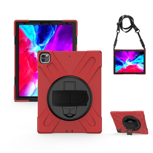 Um 360 Grad drehbare Silikon-Schutzhülle mit Halterung, Handschlaufe und langem Riemen, für iPad mini 4, für iPad Pro Air 3 10.5 (2019), für iPad Pro 11 (2018), für iPad Pro 12.9 (2018), für iPad mini 5 (2019)