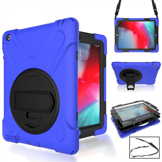 360 Degree Rotation Silicone Protective Cover with Holder and Hand Strap and Long Strap, for iPad 9.7 (2017) & (2018), for iPad Pro 9.7, for iPad 6 / iPad Air 2, for iPad 5 / iPad Air, for iPad Pro Air 3 10.5 （2019）, for iPad Pro 12.9 (2018)           ...