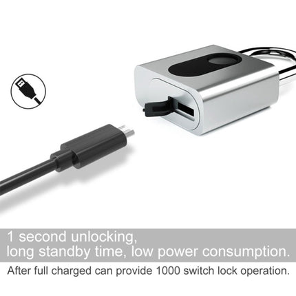 USB Rechargeable Door Lock Fingerprint Padlock Quick Unlock Security Keyless Smart Metal Lock