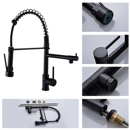 Multifunctional Cold Hot Water Tank Kitchen Spring Double Nozzle 360 Degree Rotary Tap