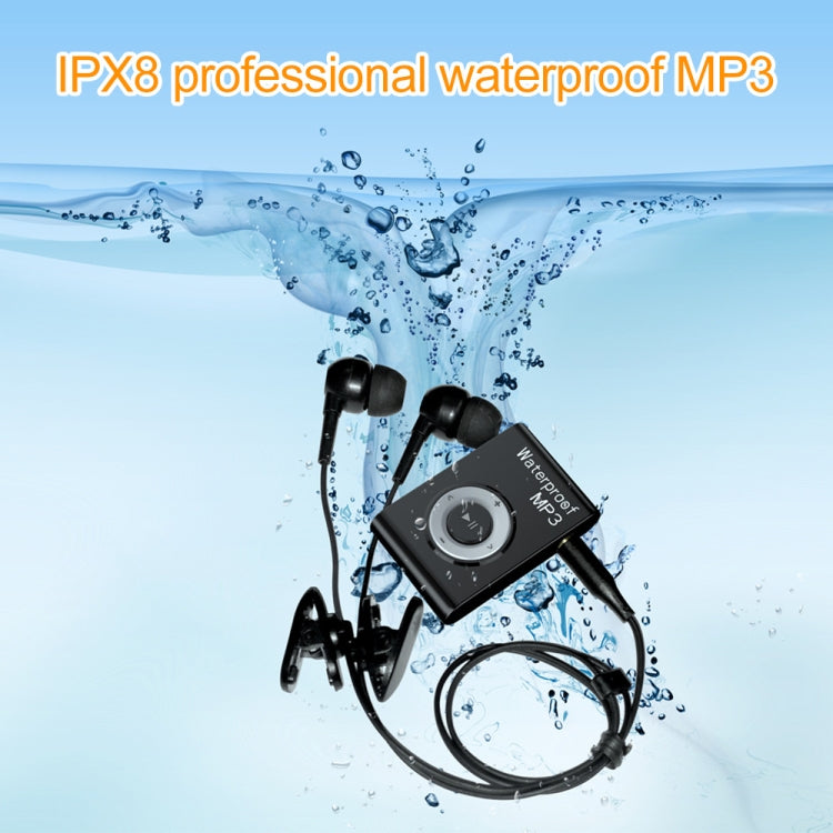 MP3-Musik-Player mit Clip und Kopfhörer, wasserdicht (IPX8), für Schwimmen, Tauchen, Sport, FM, 4 GB, 8 GB
