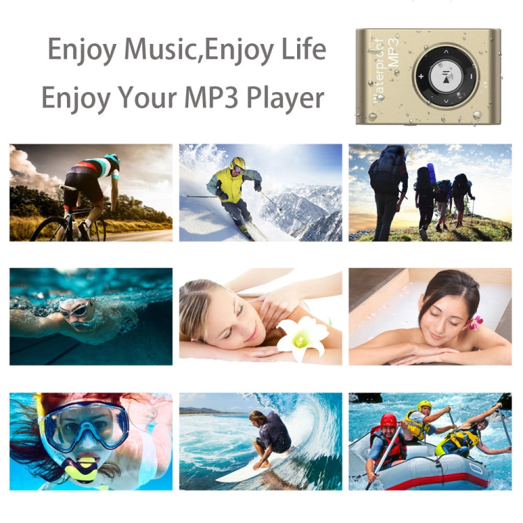 MP3-Musik-Player mit Clip und Kopfhörer, wasserdicht (IPX8), für Schwimmen, Tauchen, Sport, FM, 4 GB, 8 GB