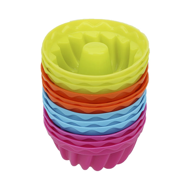 12 pcs Thread Shape Baking Jelly Mould  Silicone Pudding Cupcake Muffin Donut Mold, Thread Shape