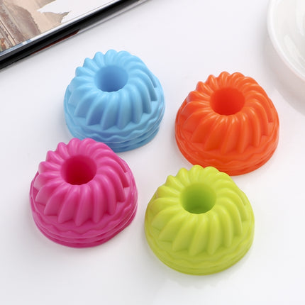 12 pcs Thread Shape Baking Jelly Mould  Silicone Pudding Cupcake Muffin Donut Mold, Thread Shape