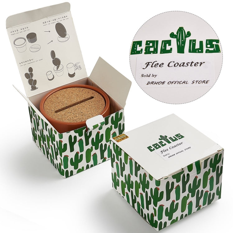 Novelty DIY Cactus Coaster Anti-skid Insulation Tea Pad Home Storage Desktop Multi-function Decoration, Cactus Coaster
