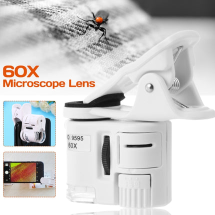 9595W1 60 Times Magnifying Glass Mobile Phone HD Microscope with Led Light