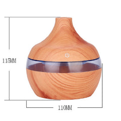 300ML Waterdrop Shape USB Wood Grain Aromatherapy Air Purifier Mute Humidifier, Deep Wood Grain, Light Wood Grain