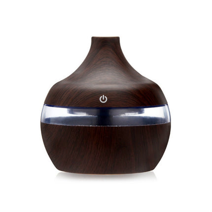 300ML Waterdrop Shape USB Wood Grain Aromatherapy Air Purifier Mute Humidifier, Deep Wood Grain