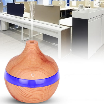 300ML Waterdrop Shape USB Wood Grain Aromatherapy Air Purifier Mute Humidifier, Deep Wood Grain