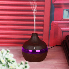 300ML Waterdrop Shape USB Wood Grain Aromatherapy Air Purifier Mute Humidifier, Deep Wood Grain, Light Wood Grain