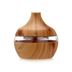 300ML Waterdrop Shape USB Wood Grain Aromatherapy Air Purifier Mute Humidifier, Deep Wood Grain, Light Wood Grain