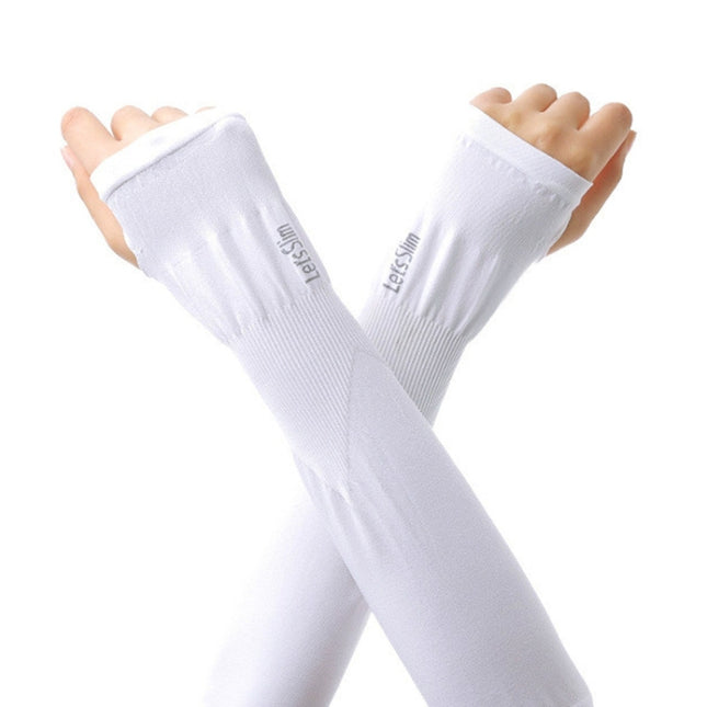 Long Ice Silk Sunscreen Sleeves Cycling Driving Outdoor UV Arm Oversleeve,  Length: 38cm