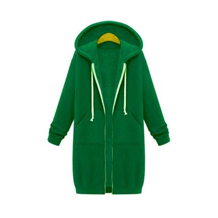 Women Hooded Long Sleeved Sweater In The Long Coat, S