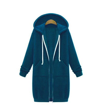 Women Hooded Long Sleeved Sweater In The Long Coat, M