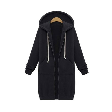 Women Hooded Long Sleeved Sweater In The Long Coat, L