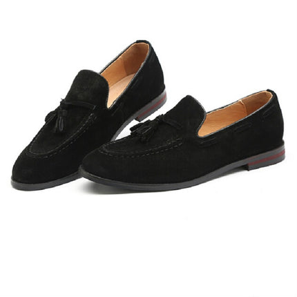 Men Leather Shoes Suede Tassels Slip-on Peas Shoes