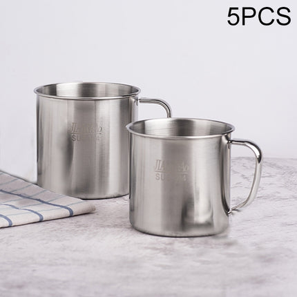 5 PCS Extra Thick 304 Stainless Steel Cup Children's Mouth Cup with Handle Cover Household adult Drinking Water Cup, 7cm without cover, 8cm with cover, 9cm with cover, 10cm with cover, 11cm with cover, 12cm with cover