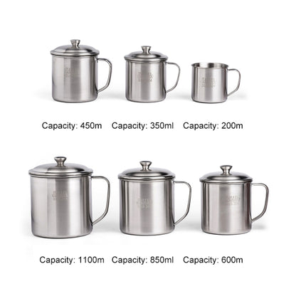 5 PCS Extra Thick 304 Stainless Steel Cup Children's Mouth Cup with Handle Cover Household adult Drinking Water Cup, 7cm without cover, 8cm with cover, 9cm with cover, 10cm with cover, 11cm with cover, 12cm with cover