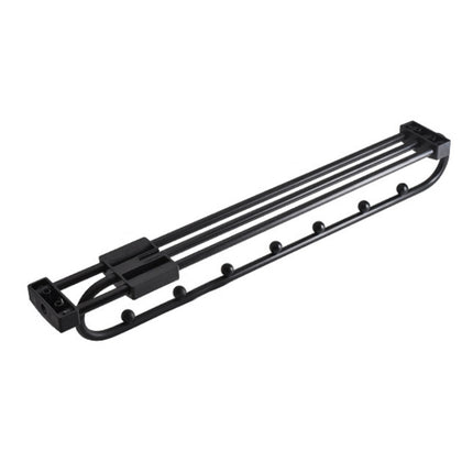 Wardrobe Hardware Push-Pull Hanging Rod Clothes Rail, Y03 Black 16 inches 7 beads, Y03 Black 18 inch 8 Beads