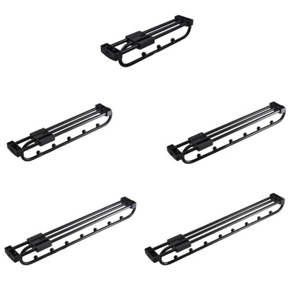 Wardrobe Hardware Push-Pull Hanging Rod Clothes Rail, Y03 Black 16 inches 7 beads, Y03 Black 18 inch 8 Beads