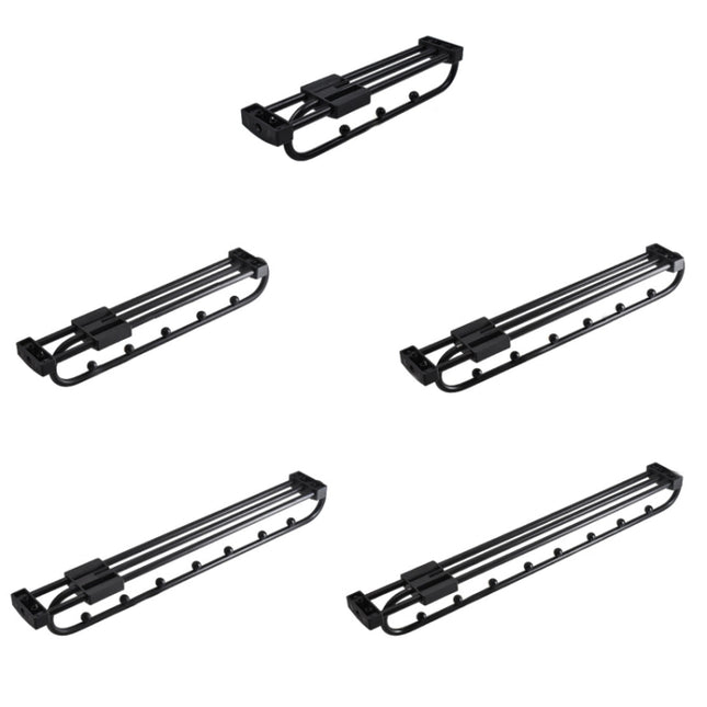 Wardrobe Hardware Push-Pull Hanging Rod Clothes Rail, Y03 Black 16 inches 7 beads, Y03 Black 18 inch 8 Beads