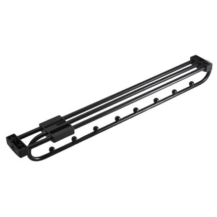 Wardrobe Hardware Push-Pull Hanging Rod Clothes Rail, Y03 Black 16 inches 7 beads, Y03 Black 18 inch 8 Beads