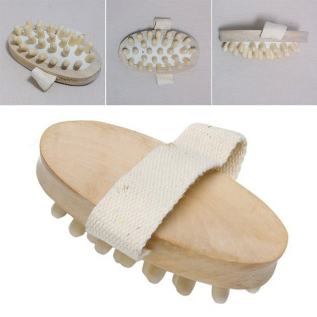 Soothing Body Massage Brush Wood Balloon Cushion Massager