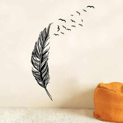 PVC Feather Creative Home Bedroom Sofa Background Wall Sticker, Left, Right
