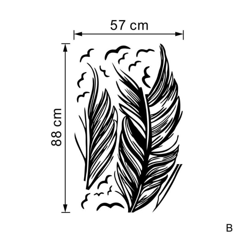 PVC Feather Creative Home Bedroom Sofa Background Wall Sticker, Left, Right