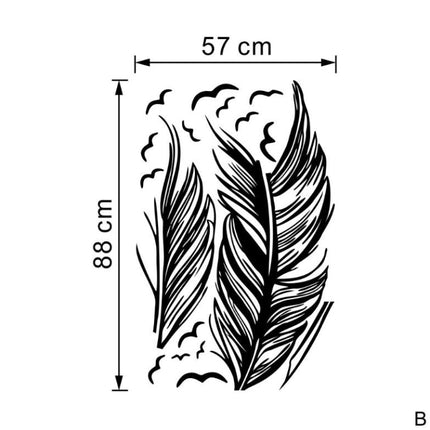 PVC Feather Creative Home Bedroom Sofa Background Wall Sticker, Left, Right