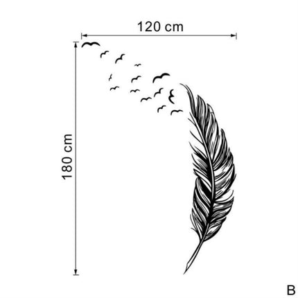 PVC Feather Creative Home Bedroom Sofa Background Wall Sticker, Left, Right