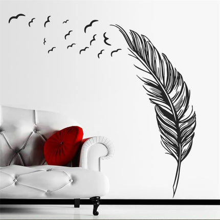 PVC Feather Creative Home Bedroom Sofa Background Wall Sticker, Left, Right