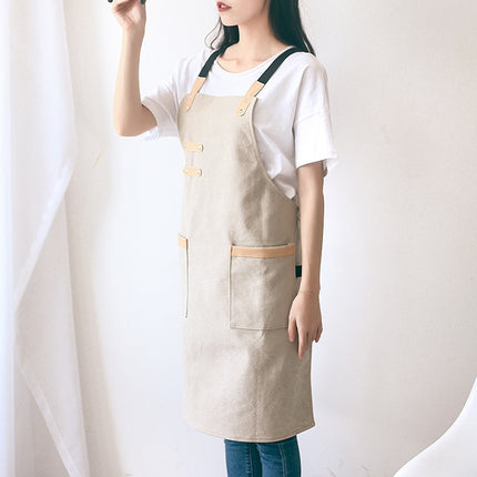 Washed Canvas Apron Chef Cafe Shop BBQ Hairdresser Aprons