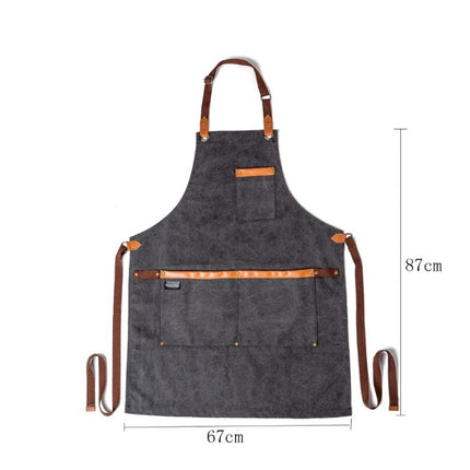 Washed Canvas Apron Chef Cafe Shop BBQ Hairdresser Aprons