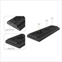 DOBE TYX-1768 Heat Dissipate Vertical Stand Base Cooling Dock Cooling Fan Bracket for Xbox One X Game Console, TYX-1768