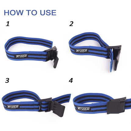 1 Pair Natural Latex Silk Elastic Band Arm Fitness Blood Flow Restriction Training Band, Size: 60 x 5cm, 1 Pair Training Band (Blue), 1 Pair Training Band (Red)